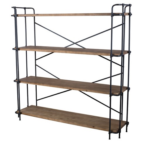 4 Shelf Industrial Bookcase Brown, Perth 5 Shelf Industrial Bookcase By Christopher Knight Home Depot