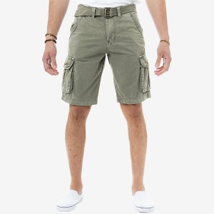 RAW X Men's Belted 12.5" Inseam Cargo Shorts,Camo Shorts(plus size shorts in available) - 1 of 3