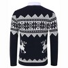 BLUEMING Men's Christmas Sweaters Reindeer & Snowflake V-Neck Sweater Thermal-Lock Knit Holiday Pullover - 3 of 4