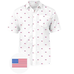 Tipsy Elves Patriotic Shirts for Men - USA Short Sleeve Button Up American Flag Shirts for Men for 4th of July - 1 of 4