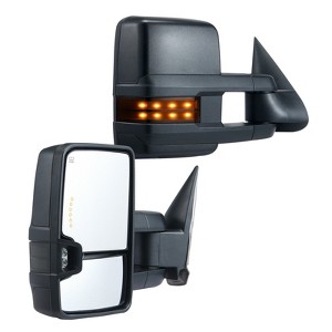 VEVOR Towing Mirrors, Left & Right Pair Set for Chevrolet Silverado (2014-2021)/GMC, Power Heated with Signal Light & Driving Light, Black - 1 of 4