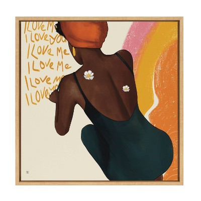 22" x 22" Sylvie I Love Me I Love You Framed Wall Canvas by Mary Joak - Kate & Laurel All Things Decor