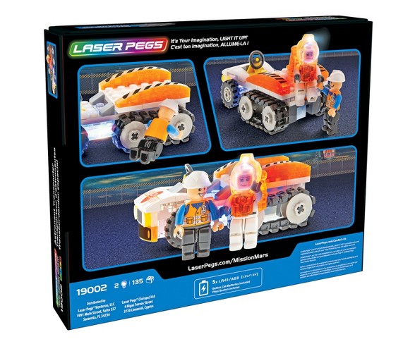 Laser Pegs Astronaut Transporter Toy Vehicle Tracks