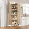 5-Tier Tall Storage Cabinet - 4-Door Pantry w/Adjustable Shelves for Kitchen, Bathroom, Dining Room - Pear Wood MDF - 2 of 4