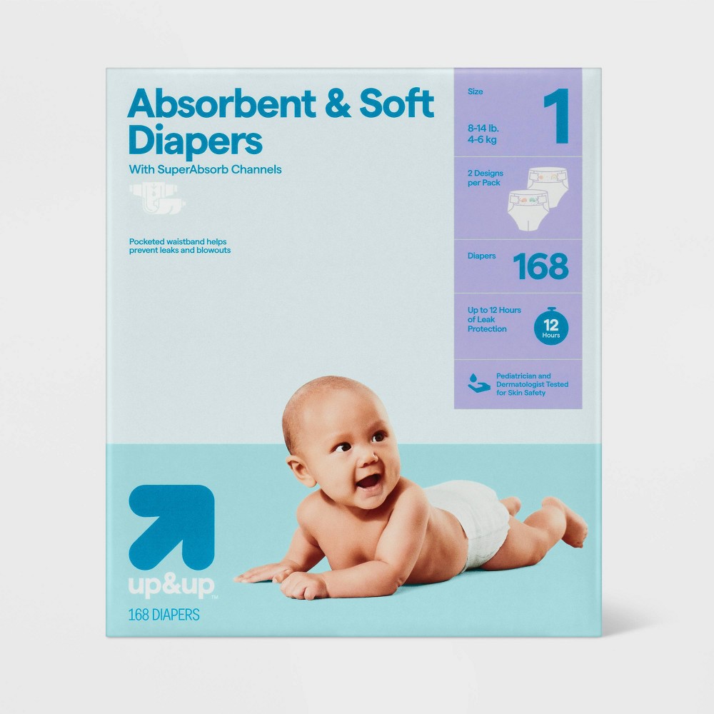 Photos - Nappies Disposable Diapers - Size 1 - 168ct - up&up™