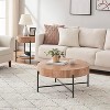 Acekool Round Coffee Table with 2 Drawers - Farmhouse Style Storage Table - 4 of 4