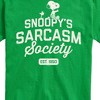 Men's - Peanuts - Snoopy Sarcasm Society Short Sleeve Graphic T-Shirt - 2 of 4