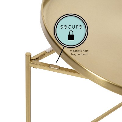 Ulani Gold Round Iron Nesting Cocktail Tables, Set of 2