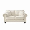 63" Modern 2-Seater Sofa with Rolled Arms, Chenille Upholstered Couch with Wood Legs and Nailhead Trim for Living Room, Apartment - 4 of 4
