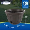 Suncast 100 Foot Resin Wicker Garden Water Hose Caddy Storage Holder Pot, Java - 3 of 4