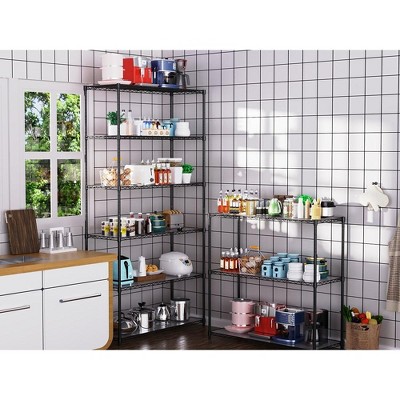 2 Pack 3 Tier Shelf Wire Shelving Unit, NSF Heavy Duty Wire Shelf Metal Large Storage Shelves Height Adjustable Utility
