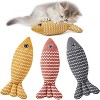 Potaroma Cat Toys Fish, 3 Pcs Crinkle Sound Catnip Toys Soft Linen - 2 of 3