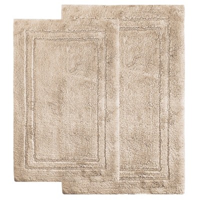 Non-Slip Machine Washable Solid Cotton 2 Piece Bathroom Rug Set by Blue Nile Mills