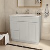 DOMETOUR 36 in. W x 21 in. D x 34.5 in. H in Shaker Dove Plywood Ready to Assemble Floor Vanity Sink Base Kitchen Cabinet with Left Door - 2 of 4