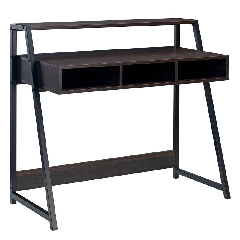 39&#34; Rectangular 3 Drawer Writing Desk with Solid Wood Material Espresso - Office Essentials, 5 of 10