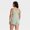 Women's Ribbed Tank Top and Shorts Pajama Set - Auden™ - 2 of 4
