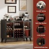 Bar Cabinet with LED Light, Racks & Glass Holder, Buffet Sideboard with Acrylic Doors and Drawer,  Black 47.24"W x 35.43"H x 15.75"D - 3 of 4