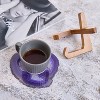 Luxury Lane Large Natural Brazilian Agate Slice Geode Rock Stone Drink Coaster with Wood Holder - 2 of 4