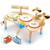 Toddler Drum Set – 11 in 1 Kids Musical Instruments with Resonant Drums, Cymbals, Maracas, Wrist Bells & More, for Ages 1-6 - 3 of 4