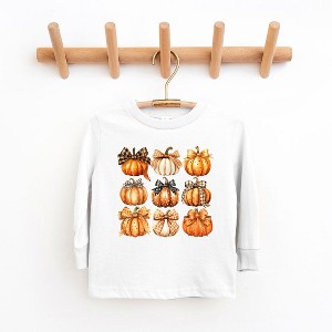 The Juniper Shop Coquette Fall Pumpkin Chart Toddler Long Sleeve Tee - 1 of 3