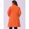 Agnes Orinda Women's Plus Size Winter Notched Lapel Double Breasted Pockets Long Overcoats - 4 of 4