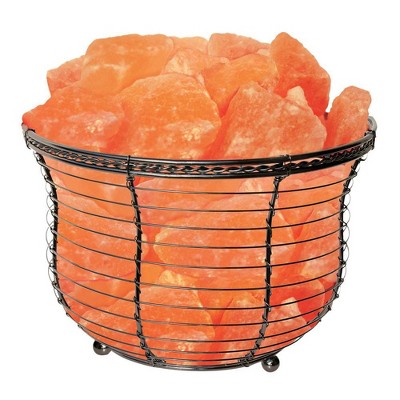 Round Basket Salt Table Lamp - Himalayan Glow