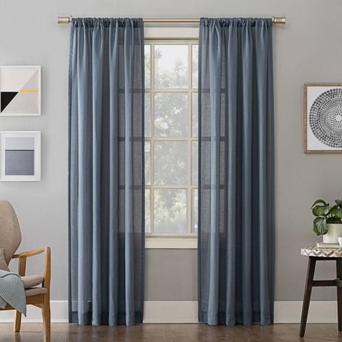 grey blue sheer curtains