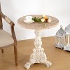 Dexmalle Antique Pedestal Coffee Table,Natural+Antique White - 2 of 4