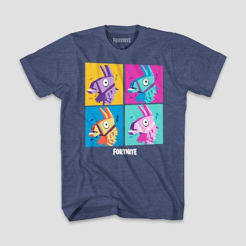 Boys Fortnite Llama Grid Short Sleeve T Shirt Denim Heather Target - boys fortnite llama grid short sleeve t shirt denim heather