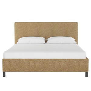 Queen Upholstered Platform Bed in Aiden Almond Brown - Project 62 , Brown Brown