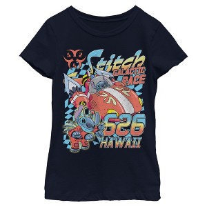 Girls Lilo & Stitch Hawaiian Galactic Race T Shirt - 1 of 4