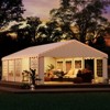 EROMMY Heavy Duty Party Tent Gazebo For Events, Weddings, Bbqs - Removable Sidewall Windows & Storage Bags Included, White - 3 of 4