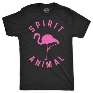 Mens Flamingo Spirit Animal T Shirt Funny Pink Bird Tee For Guys - Crazy Dog Men's T Shirt - 1 of 4
