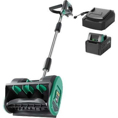 Cordless Snow Shovel, with 20V 4.0Ah Battery & Charger, Brushless Motor, Clears Paths Up to 12 in W and 8 in H, 17 Ft Throwing Distance