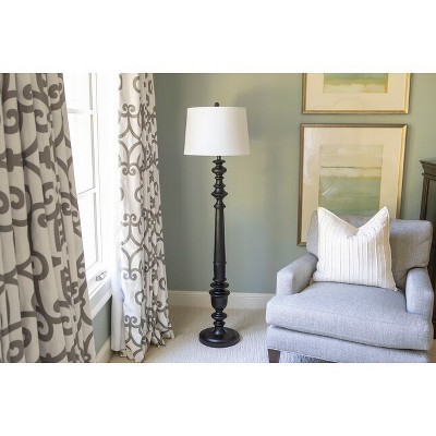 Benjamin 59.5" Satin Black Resin Floor Lamp