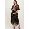 PinkBlush Black Metallic Floral Jacquard Overlay Maternity Maxi Dress - 2 of 4