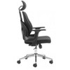 Office Chair 54.7"H Black – Mesh Fabric Seat with Chromed Steel & Nylon Frame, Adjustable Ergonomic Swivel Chair By Zuo Modern - 3 of 4
