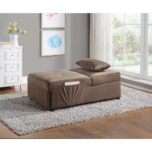 TiramisuBest Modern Lift Top Storage Bench with Pull-out Bed 1pc Dark Blue Velvet Tufted Solid Wood Furniture--Dark Blue - 1 of 4