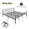 Costway King Size Metal Platform Bed Frame with Headboard Footboard Mattress Support - 2 of 4