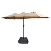 TiramisuBest 15x9ft Large Double-Sided Rectangular Twin Patio Umbrella with Light and Base Blue - 2 of 4