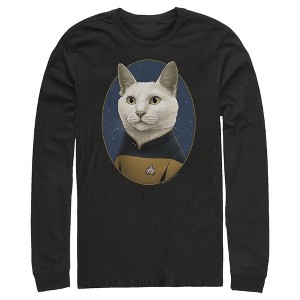 Men's Star Trek: The Next Generation Commander Data Cat Long Sleeve Shirt - 1 of 4