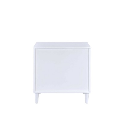 White and Weathered Oak 3-Drawer Nightstand