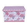 Bacati - Watercolor Floral Coral/Gray Fabric Storage Toy Chest - 2 of 4