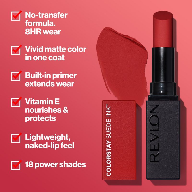 Revlon ColorStay Suede Ink Lightweight with Vitamin E Matte Lipstick - 0.9oz, 4 of 17