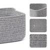 Aoibox Small Woven Cotton Rope Storage Baskets for Closet Organization Shelf Toy Nursery Shallow Bin 3 Pack Mixed Grey - 2 of 4
