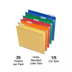 Pendaflex Interior File Folders 3 Tab Assorted Jewel Tone Letter Size 02315 100/Box 