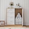 KTMBDW Wooden Floor Cabinet,Storage Organizer with 4 Drawers and 1 Cupboard,Freestanding Entryway Storage Table,Bathroom Furniture Home Decor,White - 3 of 4
