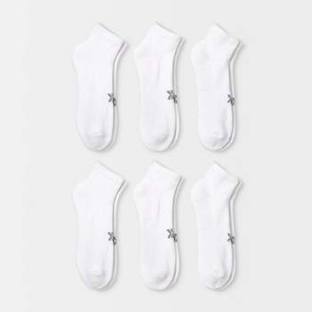 Women's Extended Size Cushioned 6pk Ankle Athletic Socks - All In Motion™ White 8-12