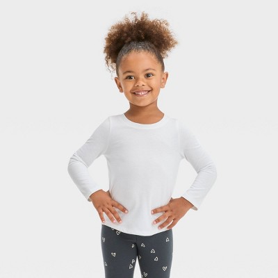 Toddler Girls' Long Sleeve T-Shirt - Cat & Jack™ White 12M