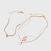 Flower and Heart Multi-Strand Necklace - Universal Thread™ Gold - 2 of 3